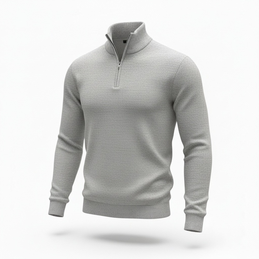 Dockers‎ Mens M/M Sweater Pullover 1/4 Zip Mock Neck Knit Light Beige